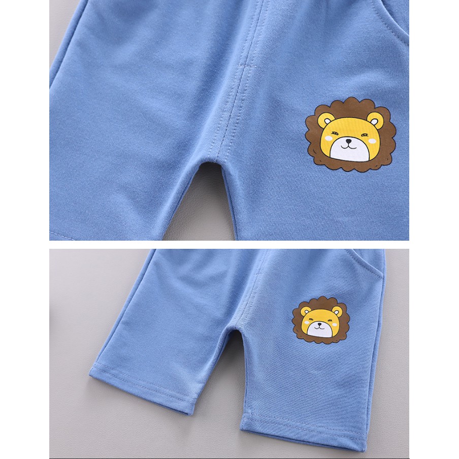 Bộ quần áo cộc Lion kẻ cho bé