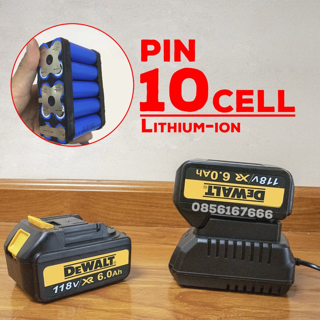 [Mã LIFEXANH03 giảm 10% đơn 500K] [FREESHIP] Máy Mài Dùng Pin DEWALT 118V Không chổi than, 2 Pin 10 CELL