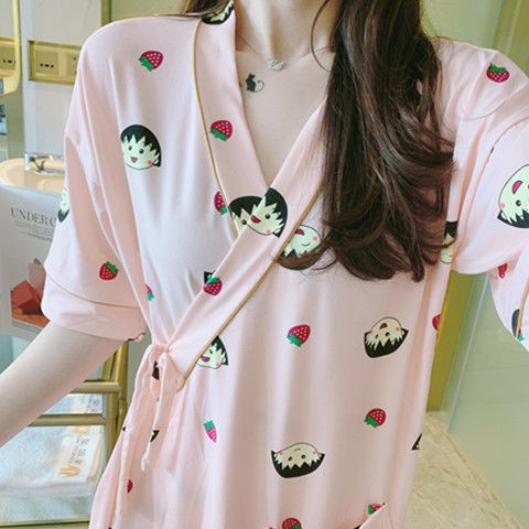 【Sẵn sàng giao hàng】áo choàng tắm áo choàng tắmKimono pyjama phụ nữ mùa đông và thu váy ngủ dài tay Yukat