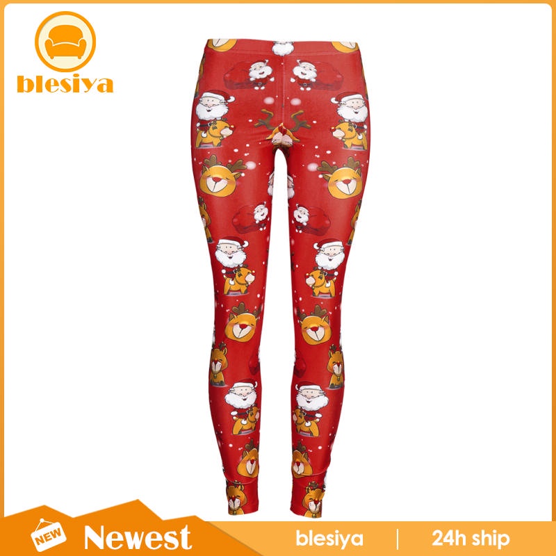 Quần Legging thể thao hoạ tiết in phong cách Giáng sinh cho phái nữ