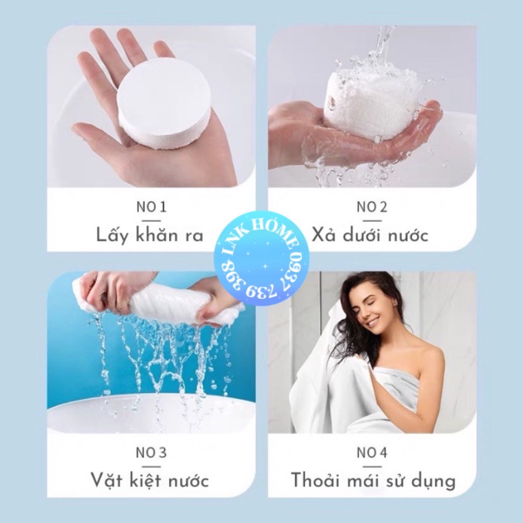 [Hàng Hot Trend] Khăn Tắm Viên Nén, Khăn Tắm Du Lịch Siêu Tiện Lợi (70cmx140cm)