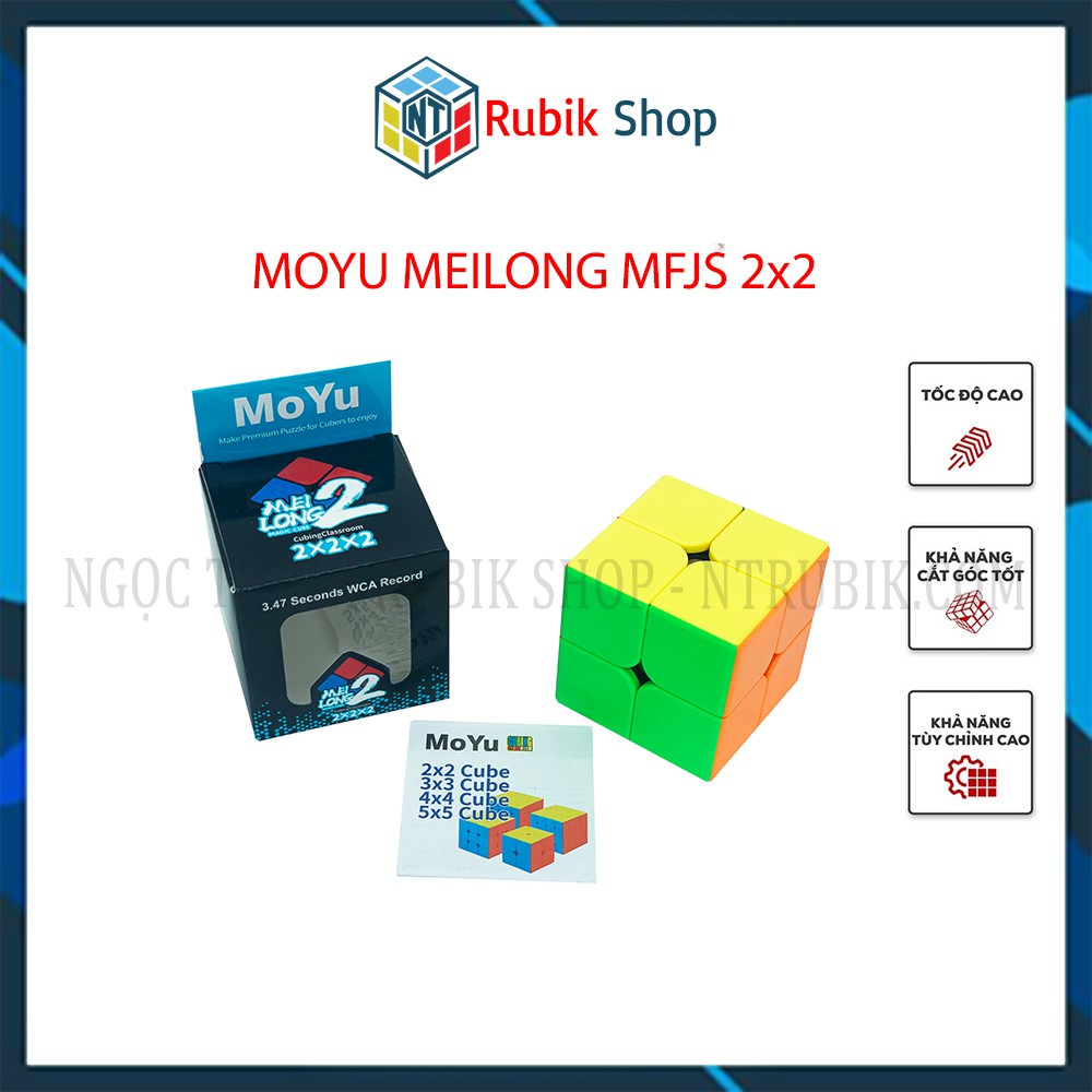 Rubik 2x2 Stickerless MoYu MeiLong MFJS Rubik 2 Tầng