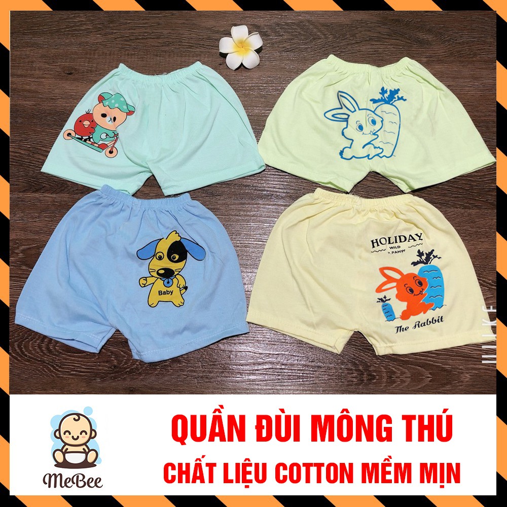 Quần chục đùi mông thú (set 10 chiếc) cotton mềm mịn cho bé (4-14kg)- không đường gân mông