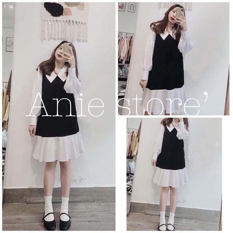 [Mã WASTGO hoàn 10% xu đơn 99k] Váy Babydoll Nữ Dài Tay Cổ Sen 🦋FREESHIP🦋 Đầm Nữ Tay Bèo Đuôi Cá Phối Màu