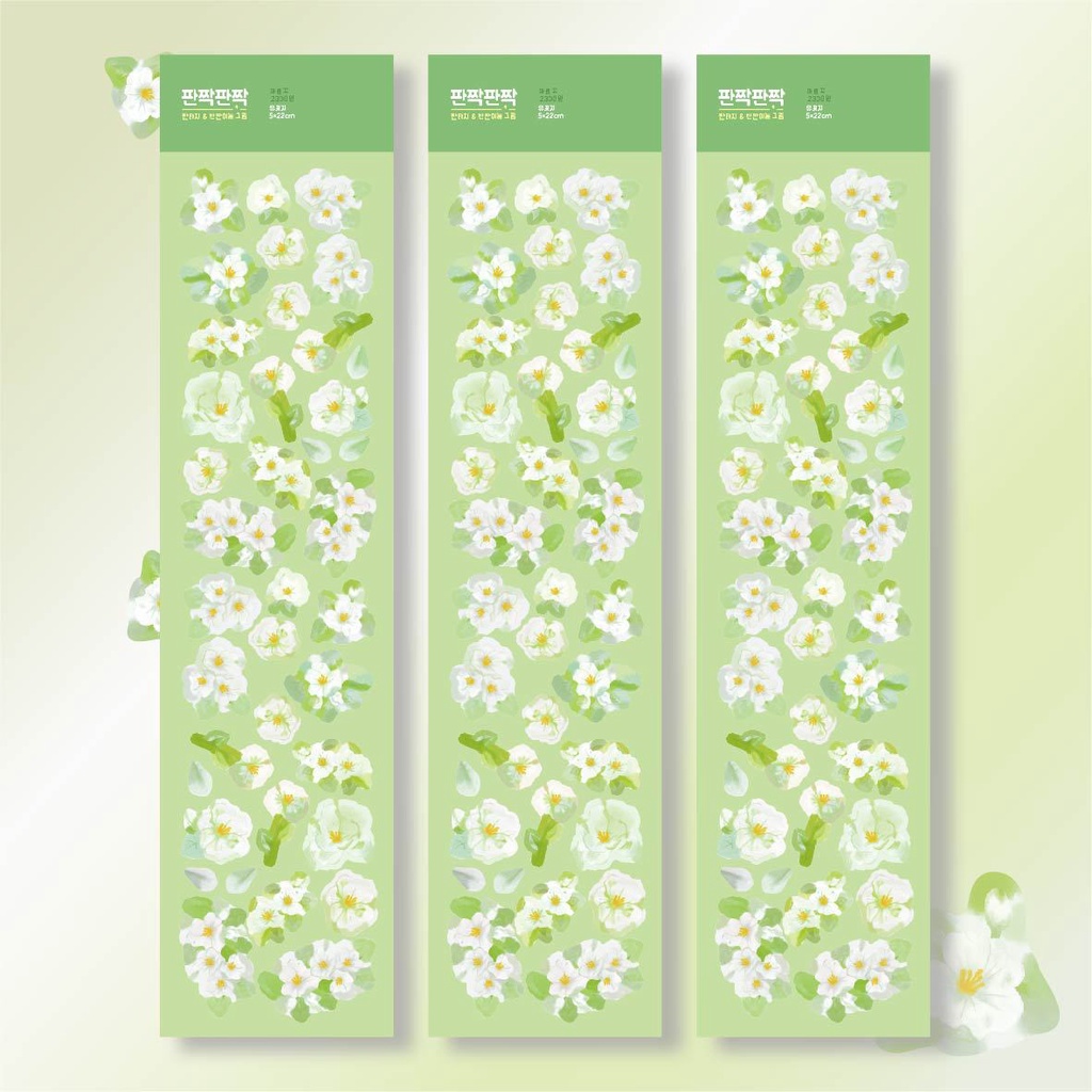 Nhãn dán GaLiCiCi hình hoa nhài long lanh phong cách Hàn Quốc DIY