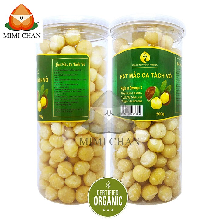 Hạt Macca Úc Đã Tách Vỏ Hũ 500gr Loại 1, Nhân Mắc Ca Tốt Cho Thai Phụ, Tim Mạch