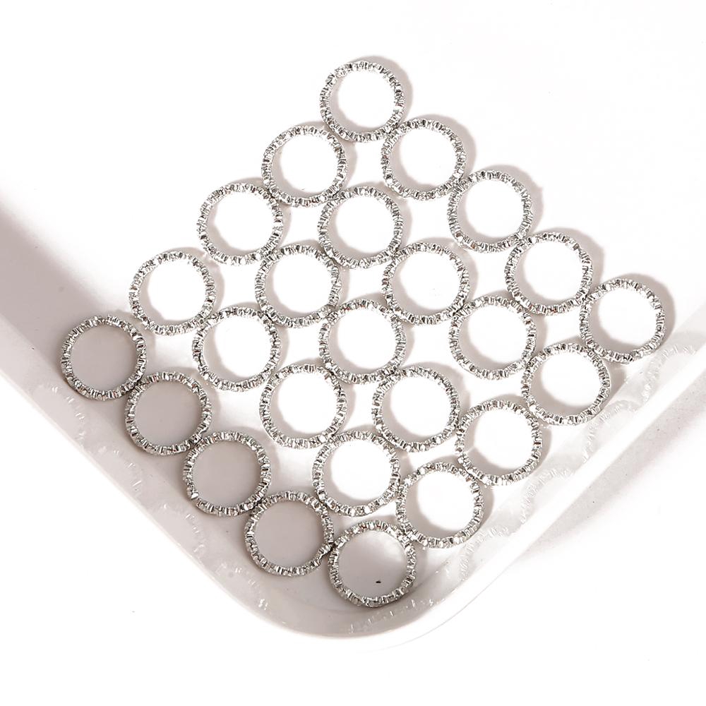 Bộ 50 cái vòng tròn mở xoắn tách ghép nối dùng làm trang sức màu vàng bạc 8-20mm