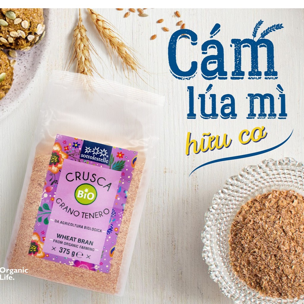 Cám Yến Mạch, Lúa Mì Hữu Cơ Cho Bé Ăn Dặm 375g Sottolestelle