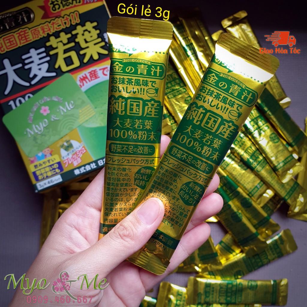 (Gói lẻ) Bột lúa non Golden Barley Nhật Bản hộp vàng 46 gói - gói lẻ 3g
