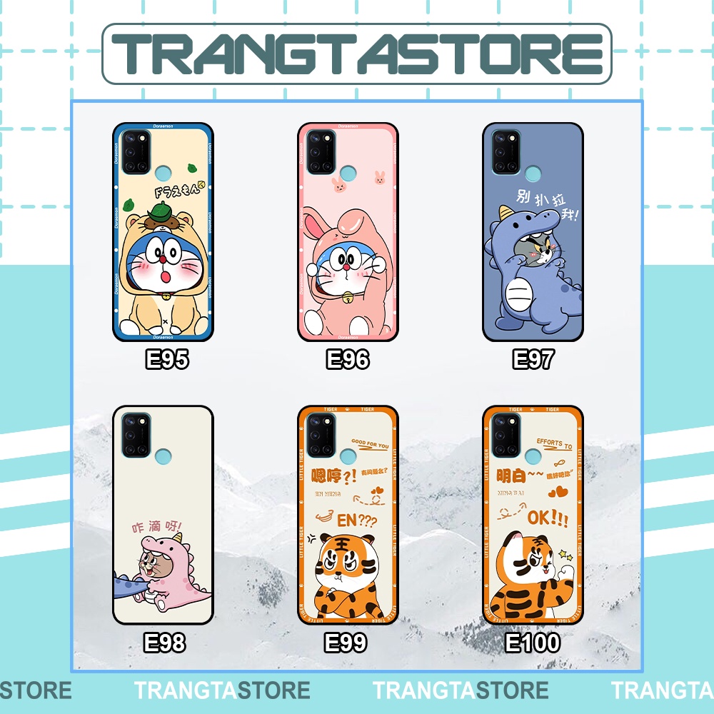 Ốp Realme C17 / 7i in hình cặp đôi doremon, hổ, khủng long dễ thương