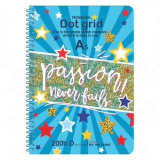 Sổ lò xo đơn KLONG A5 Dot Grid ruột chấm 70/76; MS: 968