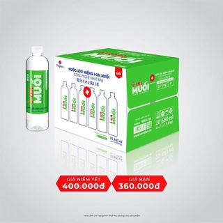 1 thùng nước súc miệng ion muối fujiwa- công nghệ nhật bản, bạc hà, chai 680ml, thùng 20 chai