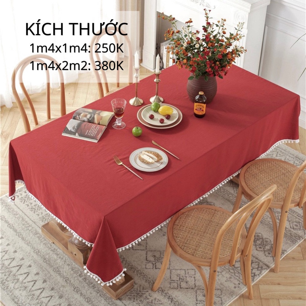 (Tổng hợp)  BST Khăn trải bàn phong cách Châu âu, table runner để trang trí nhà cửa chất liệu vải cotton pha LAMĐECOR