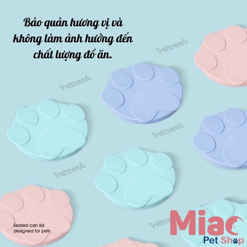 Nắp đậy lon pate Pettneed kèm thìa xúc màu pastel
