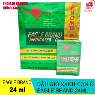 Dầu gió xanh Con Ó của Mỹ Eagle Brand Medicated Oil 24ml