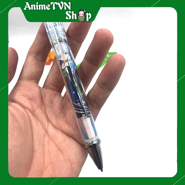 Bút Viết cao cấp Game Genshin Impact - Dạ bi mực đen in hình thân bút