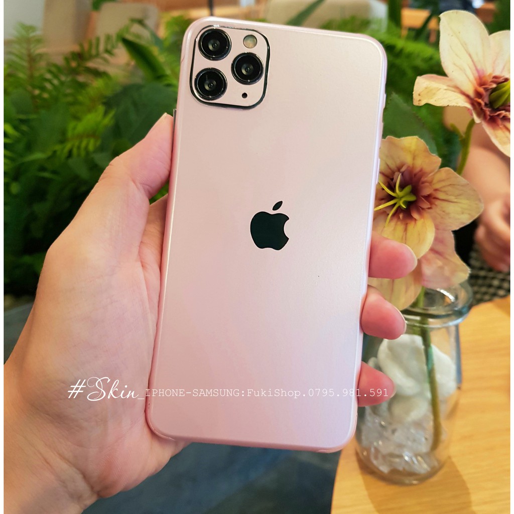 [IPHONE] Tấm Dán Skin Mặt Sau Màu Hồng Sakura Pink FULL VIỀN Cho 5 6 7 8 6plus 7plus 8plus X XS XR XSMAX 11 PRO MAX