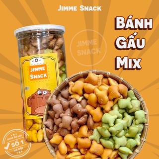 🐻🐼Bánh gấu mix 3 vị hộp 400gr Jimme snack freeship đóng hộp đảm bảo vệ sinh an toàn thực phẩm🐻🐼