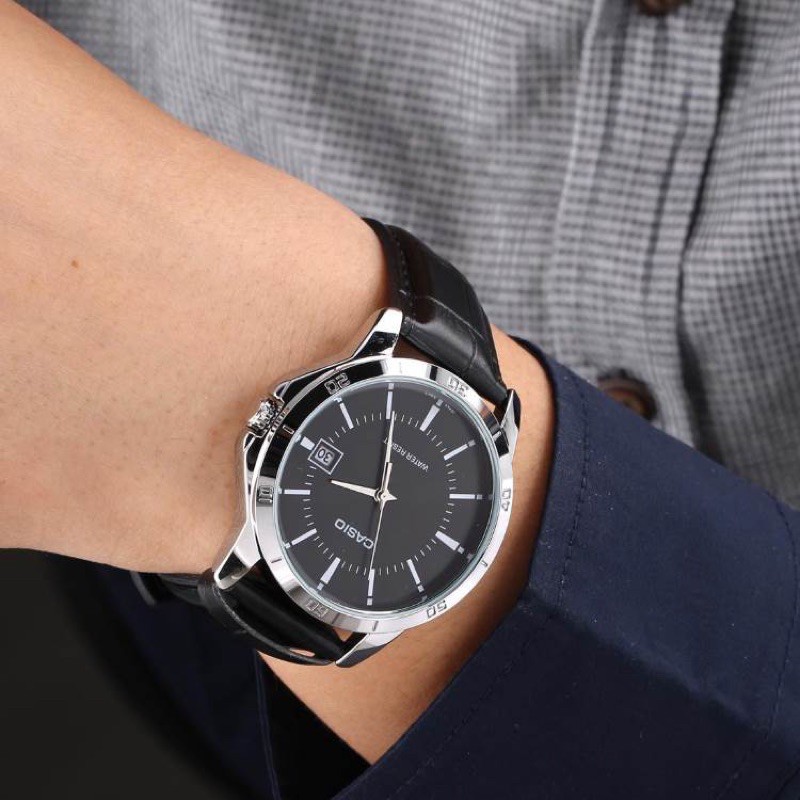 Đồng hồ nam dây da Casio chính hãng Anh Khuê MTP-V004L-1AUDF