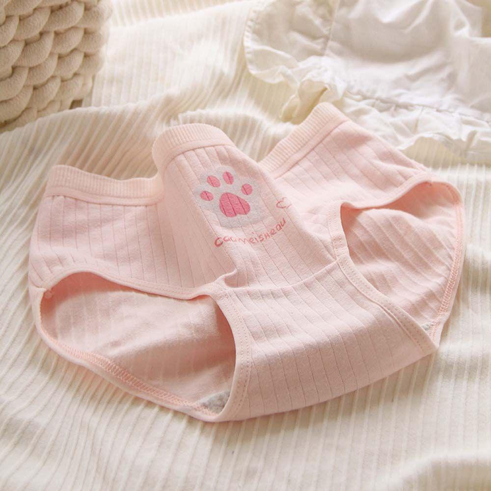 QQMALL Quần Lót Cotton Lưng Thun Đính Nơ Phong Cách Lolita