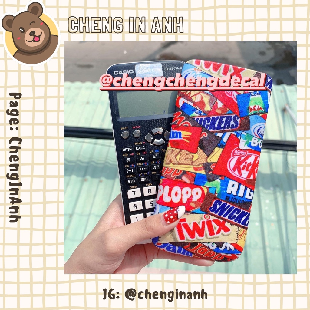 Miếng decal dán máy tính bỏ túi vinacal/casio (mẫu kitkat)