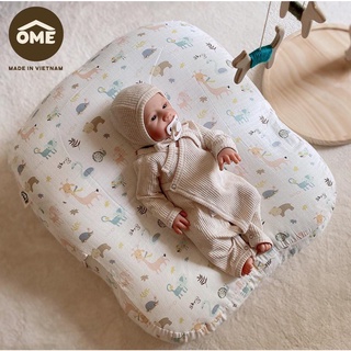 Gối chống trào chống gù vải bamboo OME dành cho bé sơ sinh/ Có vỏ gối riêng