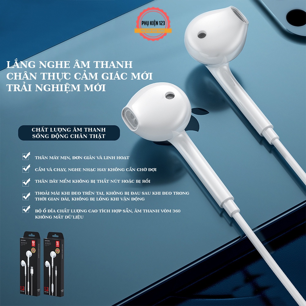 Tai nghe có dây Wekome YA-02 tích hợp đàm thoại, nghe nhạc, chơi game cho mọi thiết bị