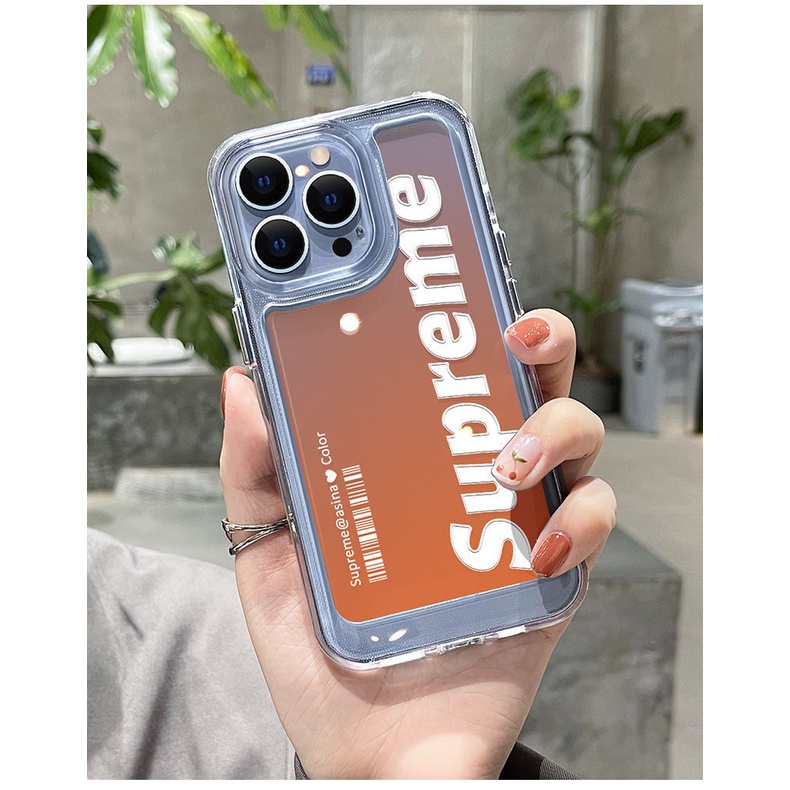 SANRIO Ốp Điện Thoại Cứng Trong Suốt Chống Sốc In Logo supreme Cho iPhone 14 11 13 12 X XS Pro Max xr Mini xr