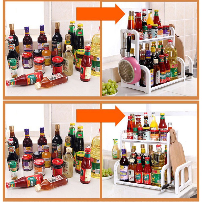 Kệ Gia Vị 2 Tầng 💝 FREESHIP 💝 GIẢM 10K Khi Nhập Mã [Kệ Gia Vị Kèm Thớt] Đồ Gia Dụng Thông Minh | BigBuy360 - bigbuy360.vn