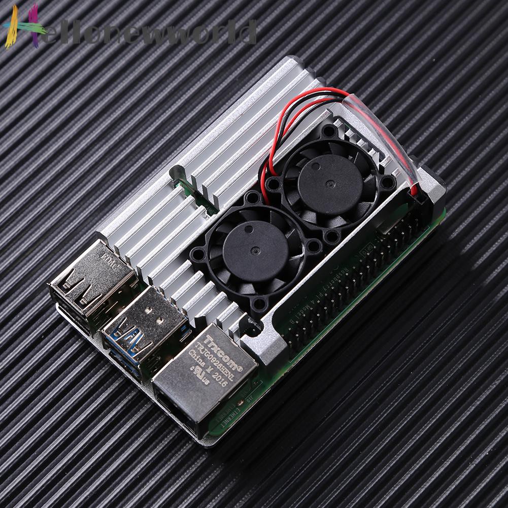 Vỏ Nhôm Tản Nhiệt Kèm Quạt Làm Mát Cho Raspberry Pi 4 Model B