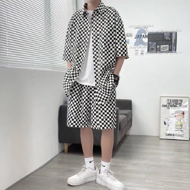 Áo Sơ Mi Tay Ngắn Dáng Rộng In Họa Tiết Thời Trang Mùa Hè Cho Nam size M-3XL