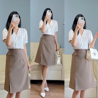 Áo lụa viền cổ ngọc