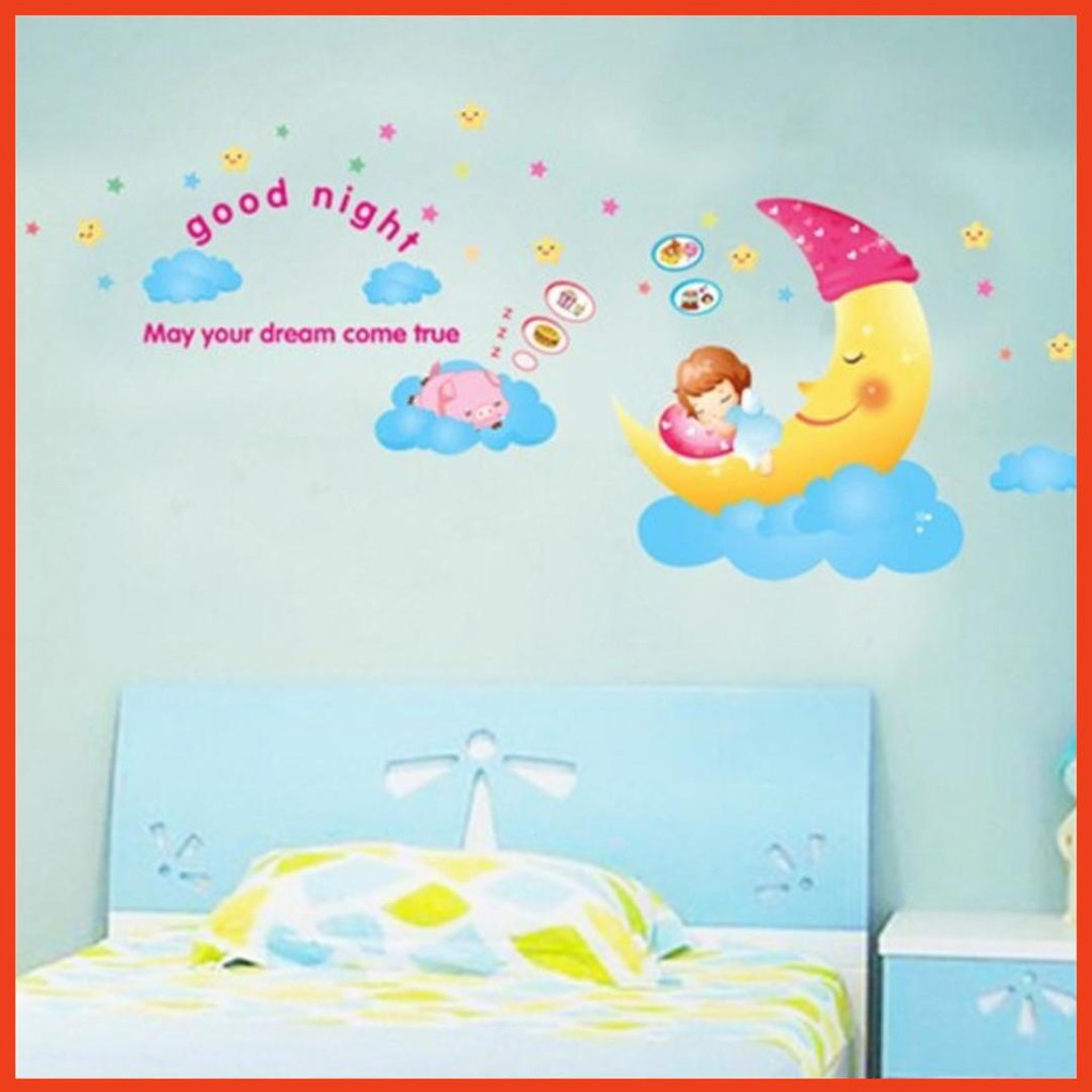 Decal Dán Tường Chúc Bé Ngủ Ngon Khổ 60*90cm