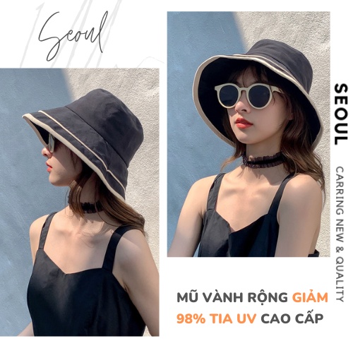 Mũ vành rộng giảm 98% tia UV cao cấp. Nón vành rộng đi biển chất liệu Cotton 2022