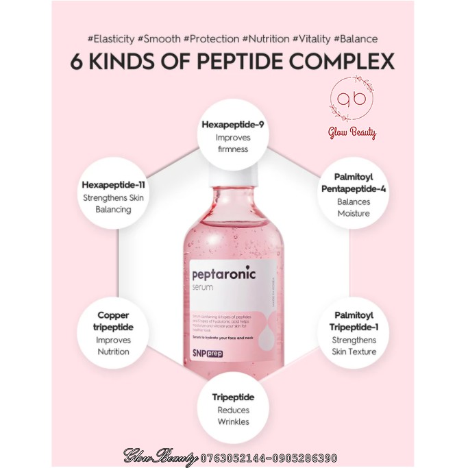 Tinh chất dưỡng da cấp ẩm cấp nước tái tạo SNP Prep Peptaronic Serum 220ml