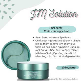 Mặt Nạ Mắt Dưỡng Ẩm JM Solution 90g MN05