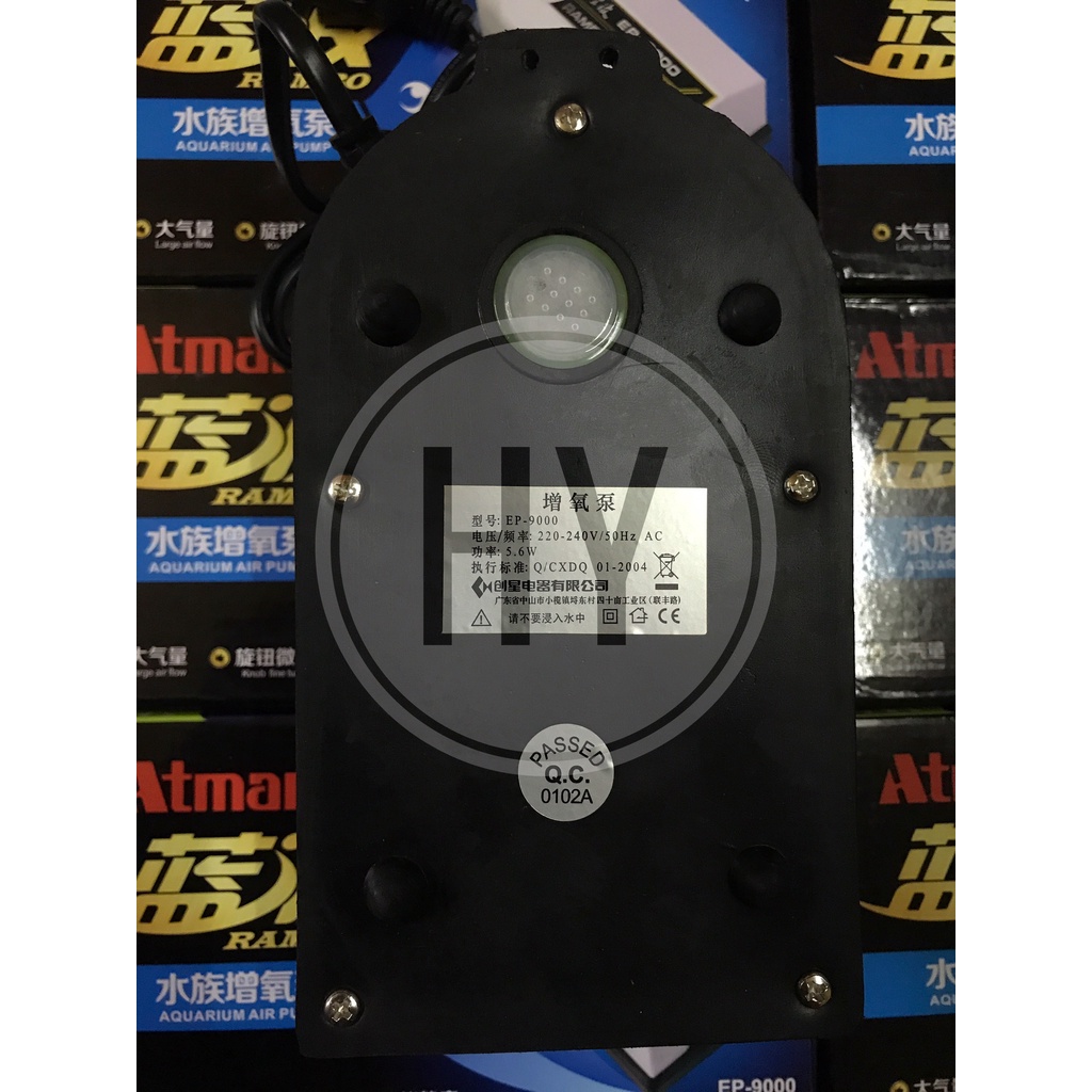 Máy Sủi Oxy 2 Vòi Siêu Êm Atman Rambo EP9000 cho hồ cá cảnh