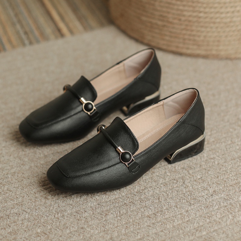 Giày Lười Da Đế Dày Thời Trang Thanh Lịch Cho Nữ