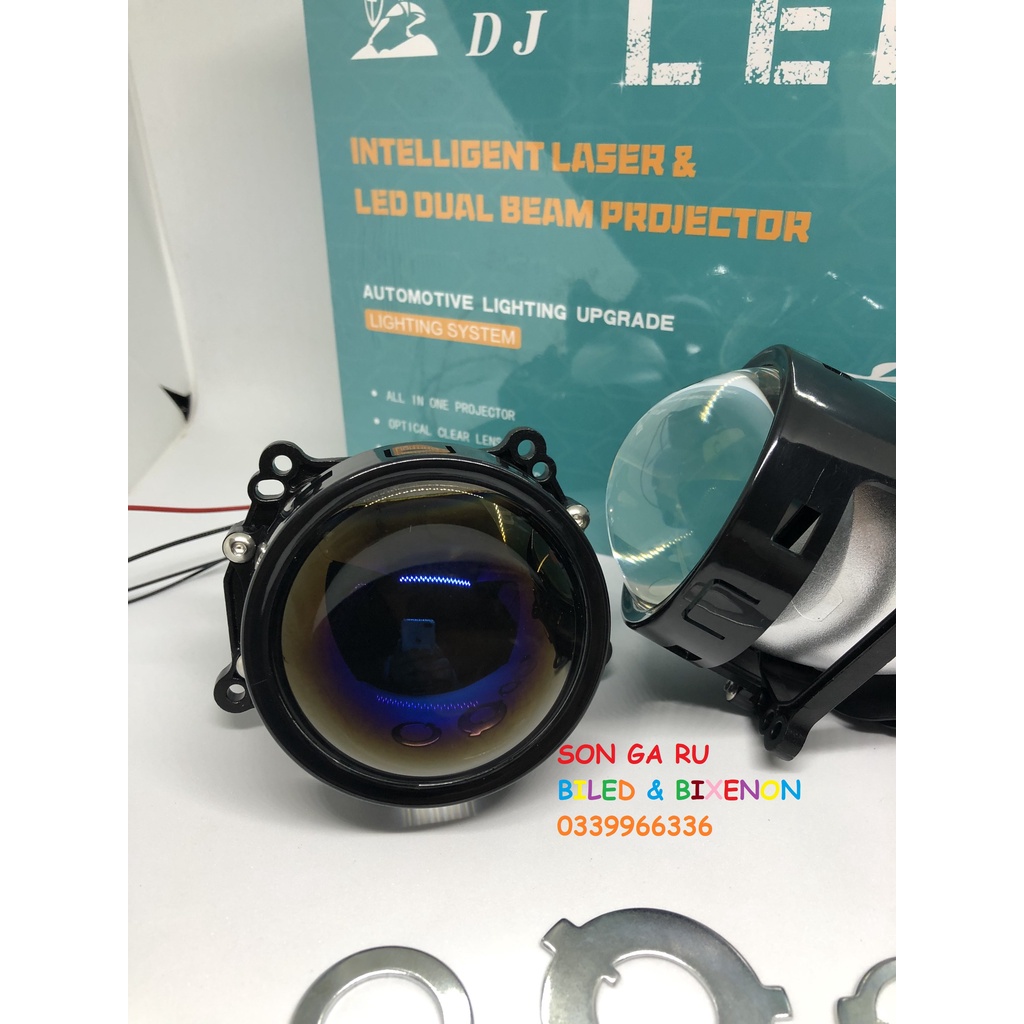 Bi led TIGER V30 plus lens Xanh Tím 3 inch  đui xoáy H4 H7 H11