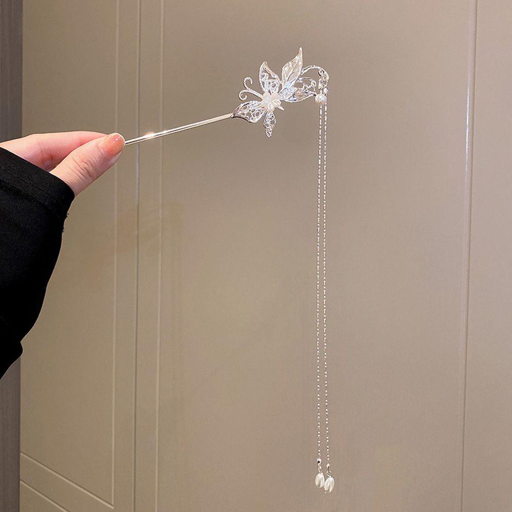 Trâm Cài Tóc Đính Hoa Và Bướm Phong Cách Trung Hoa Cổ Điển Cho Nữ