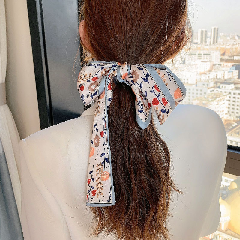 Khăn choàng cổ kết hợp làm dây ruy băng buộc tóc phong cách Hàn Quốc xinh xắn đa năng