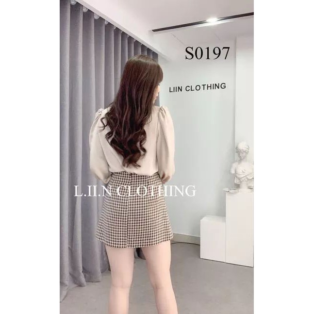 Áo sơ mi nữ trơn tay dài túi kẻ caro trước ngực hàng đẹp ♥️Gloria Shop♥️