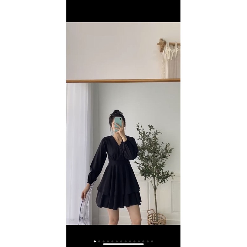 Jumpsuite cổ V tiểu thư giả váy Linhhtt Linh Htt