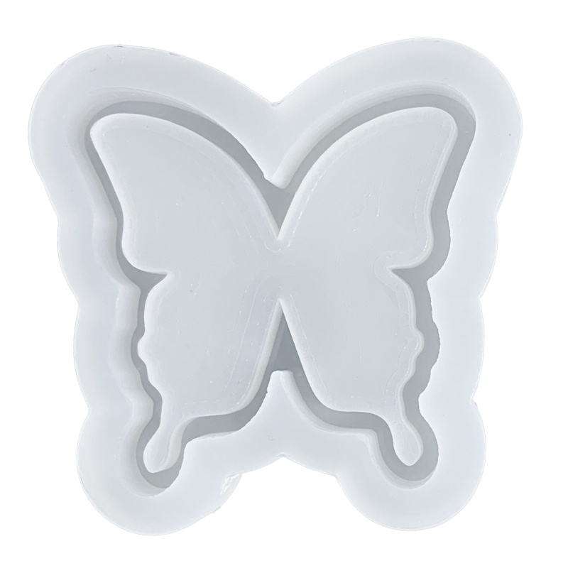 Khuôn Silicone Làm Móc Khóa Hình Bướm Phối Kim Tuyến Nước DIY