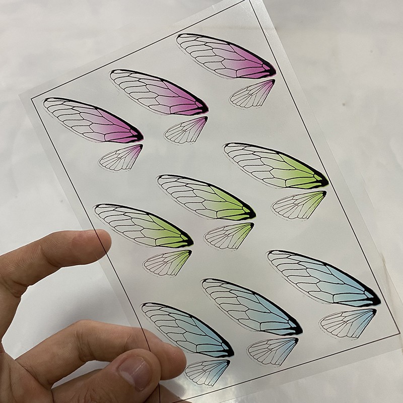 1 tấm film in họa tiết cánh bướm 148*105mm nguyên liệu làm trâm làm trang sức cổ trang