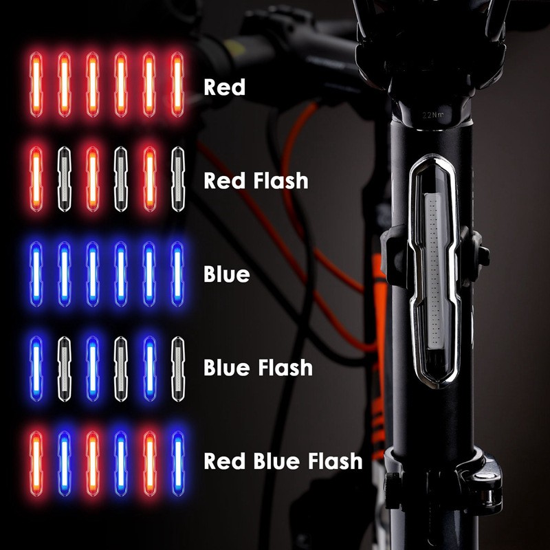 Đèn LED gắn đuôi xe đạp có thể sạc được nhiều lần tiện dụng