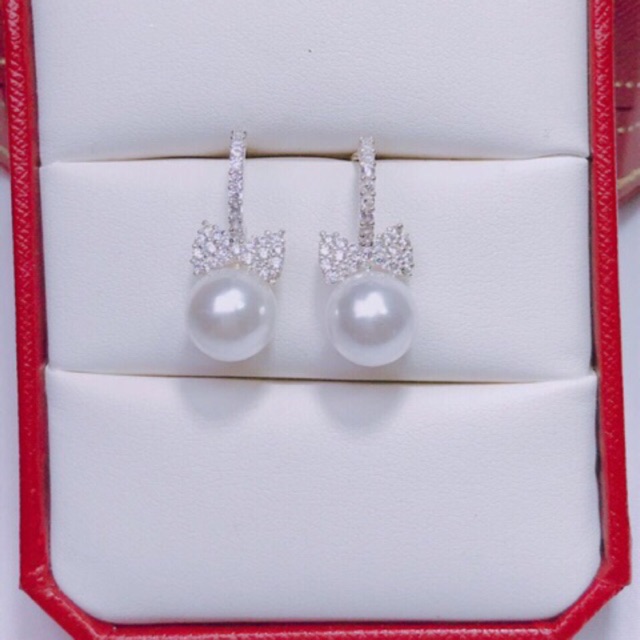 BÔNG TAI THJ - BÔNG NƠ MÓC TRAI BẠC TA 925