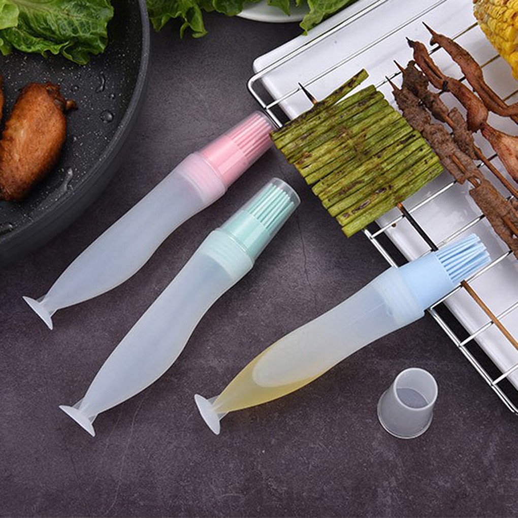 Cọ silicone chịu nhiệt gắn lọ dầu ăn quét thực phẩm nướng BBQ tiện lợi