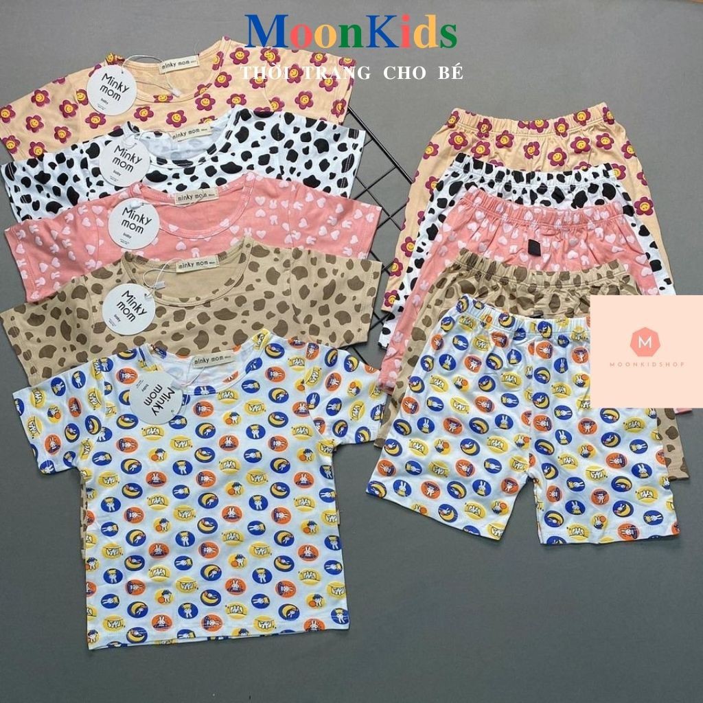 Bộ MINKYMOM Đùi Cho BéThun Lạnh 100%Họa Tiết THE SUN ngộ nghĩnh vui nhộn,dành cho bé trai,bé gái từ 7-22