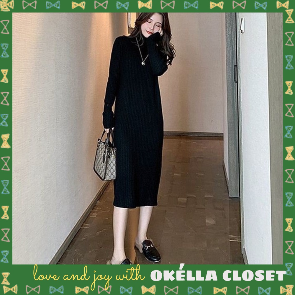 Váy len dệt chất vải đẹp dày dặn Okella V002 | BigBuy360 - bigbuy360.vn